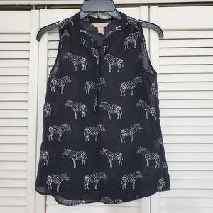Banana Republic Black Zebra Print Blouse